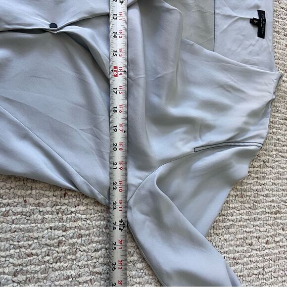 RAG & BONE Debbie Silk Wrap Top in Grey Blue - Picture 9 of 14